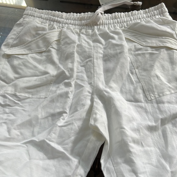 KARL LAGERFELD PARIS Linen Straight Leg Drawstring Joggers - Picture 7 of 12